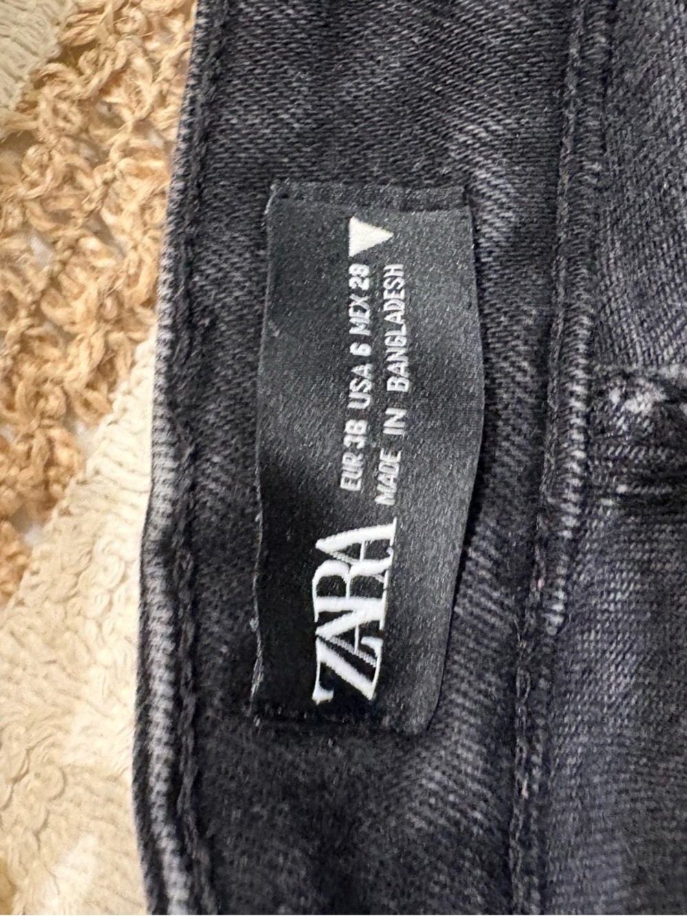 ZARA Black Washed Denim Jeans